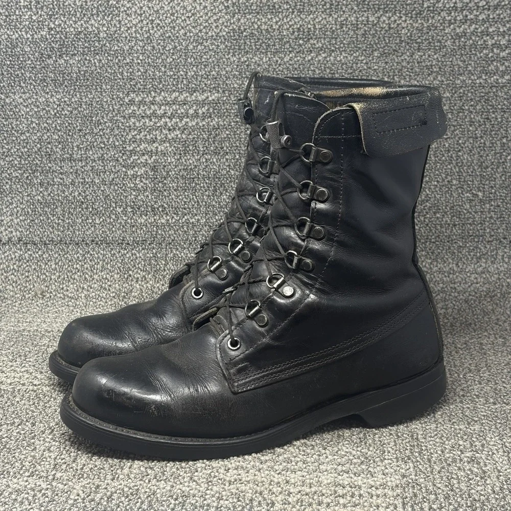 1990 US Military Cove Shoe Co Combat Boots Mens 7.5 E Black Leather DLA USA
